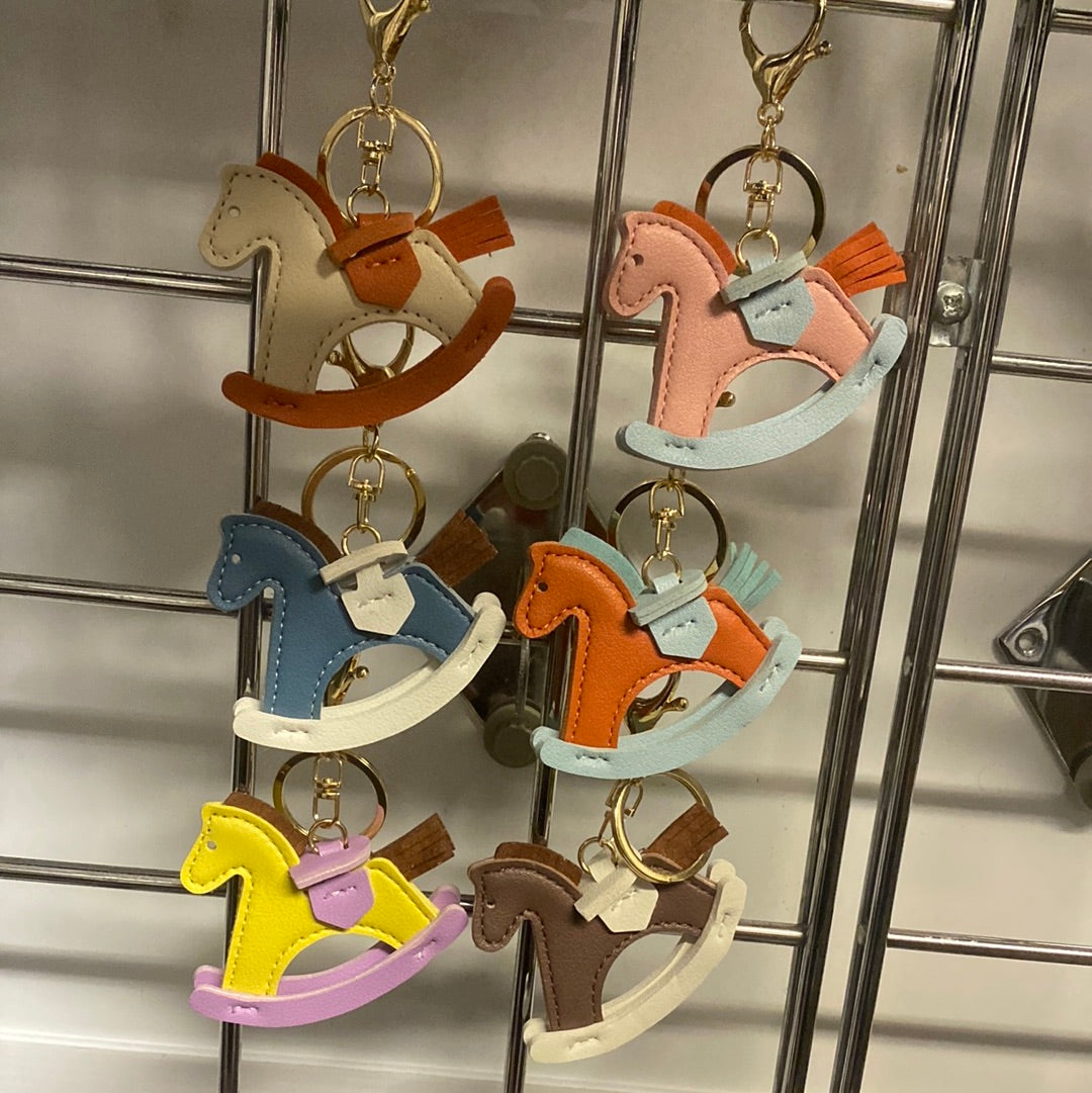 Leather Rocking Horse Keyring