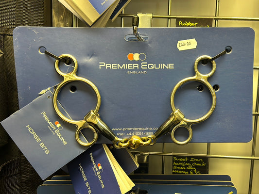 Premier Equine Sweet Iron Two Ring Gag with Brass Alloy Lozenge