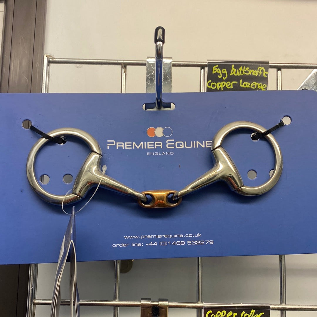 Premier Equine Eggbutt Snaffle With Copper Lozenge